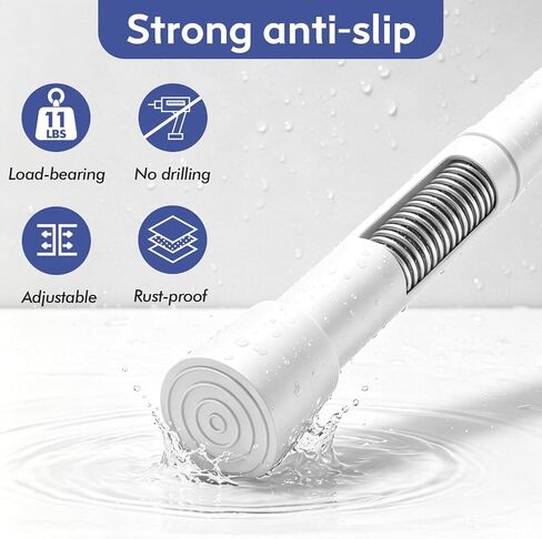 Corklatta 2 Pack White Spring Tension Curtain Rods Adjustable 16 to 40 Inch, Small Tension Rod with 4 Holders,No Drill Curtain Rods for Window 24-36 in Saudi Arabia