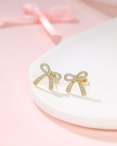 Always Remember You Are Loved - 14k Gold-plated Bow Earrings for Teen Girls Birthday Christmas Graduation Gifts in Saudi Arabia
