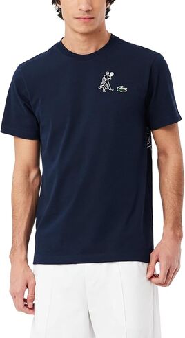 تي شيرت التنس الرجالي المطبوع بتقنية Ultra Dry من Lacoste in Kuwait