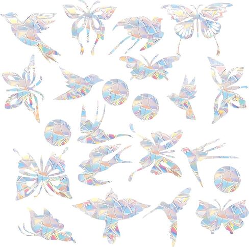 63 PCS Bird Window Strike Prevention Decals, Anti-Collision Window Stickers, Window Clings for Birds, Bird Decals to Prevent Birds from Hitting Windows, Glass Door Bird Safety Stickers in Kuwait