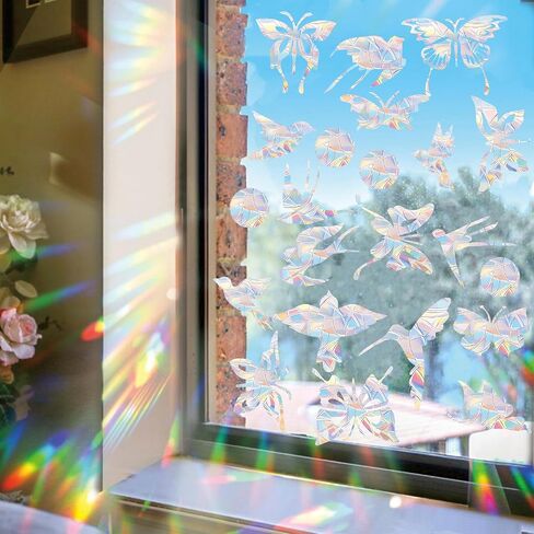 63 PCS Bird Window Strike Prevention Decals, Anti-Collision Window Stickers, Window Clings for Birds, Bird Decals to Prevent Birds from Hitting Windows, Glass Door Bird Safety Stickers in Kuwait