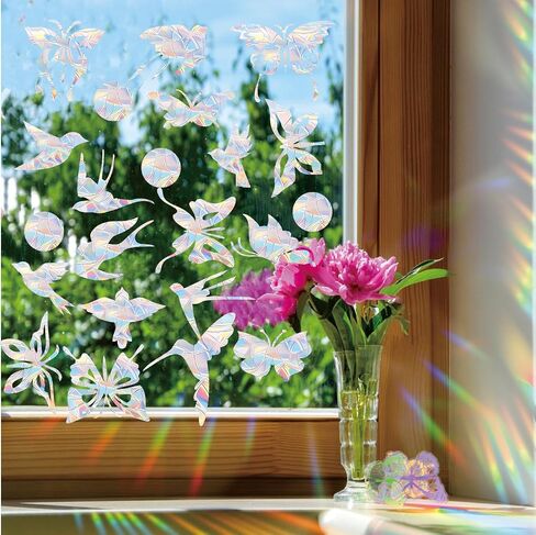 63 PCS Bird Window Strike Prevention Decals, Anti-Collision Window Stickers, Window Clings for Birds, Bird Decals to Prevent Birds from Hitting Windows, Glass Door Bird Safety Stickers in Kuwait