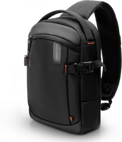 Sharper Image Crossbody Sling Bag for Men and Women, Water Resistant Cross Body Backpack, Chest Bag w/Adjustable Shoulder Strap, Casual Daypack for Outdoor Travel Hiking, Black (Venture Collection) in Kuwait