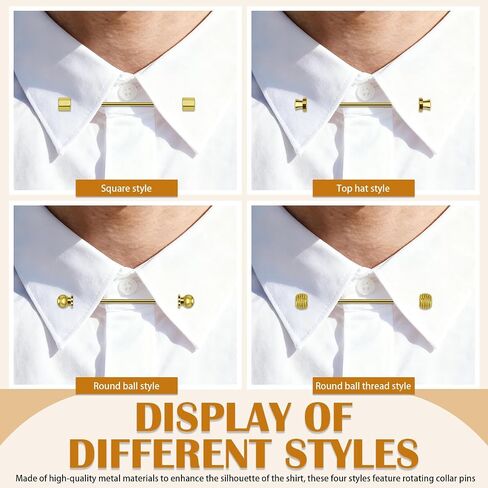 5 Pack Collar Pins for Men Dress Shirts, Clasp Lapel Stick Brooch Collar Bars for Wedding, Business Gift in Kuwait