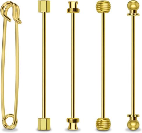 5 Pack Collar Pins for Men Dress Shirts, Clasp Lapel Stick Brooch Collar Bars for Wedding, Business Gift in Kuwait