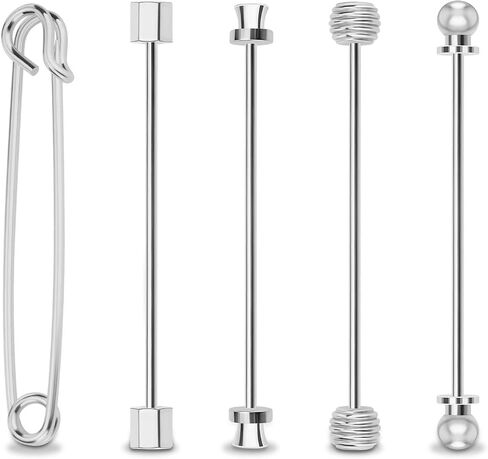 5 Pack Collar Pins for Men Dress Shirts, Clasp Lapel Stick Brooch Collar Bars for Wedding, Business Gift in Kuwait