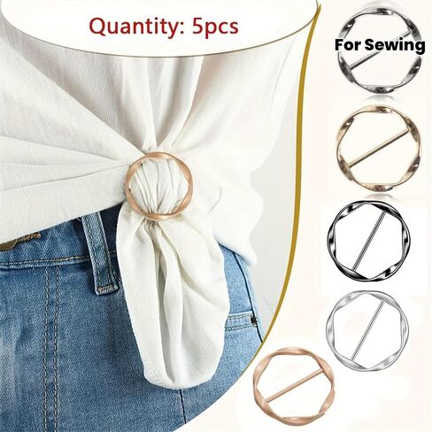 5-Piece Versatile Metal Clips and T-Shirt Set - Easy Assembly Accessories and Pillar Cinch Accessories for Sewing and Needlework in Kuwait