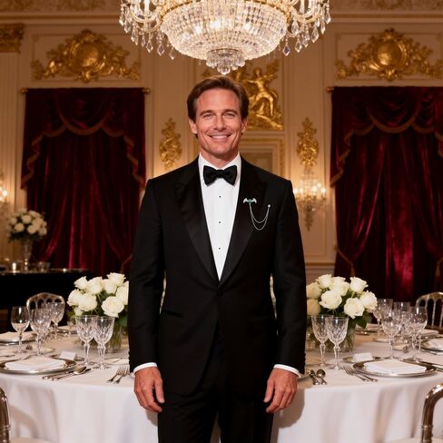 Men's Batwing Brooch Set with Teardrop Gems & Fringe Chains for Wedding, Gala, and Formal Suits in Saudi Arabia