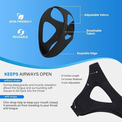 Snoring Chin Strap - Anti Snore Chin Strap for Men/Women, Adjustable Snoring Chin Strap for Cpap Users - TF06 in Saudi Arabia