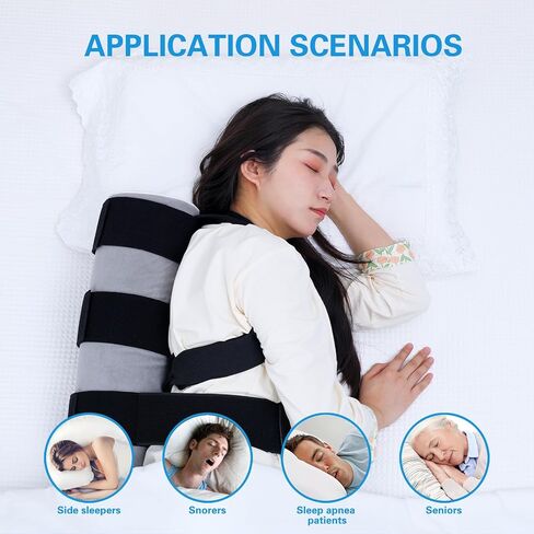 Side Sleep Trainer for Positional Sleep Apnea - Anti Snoring Device to Prevent Back Sleeping, Sleep Positioner for Snore Relief & Better Breathing | Lightweight, Comfortable & Effective, Long Foam in Saudi Arabia