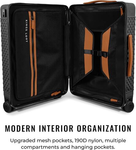 Kings Loot 2-Piece Hardshell Luggage Set | Carry-On Plus & Checked Suitcase | Aerospace Grade Polycarbonate | 360° Silent Spinner Wheels with Steel Bearings | TSA Lock, YKK Zippers (Midnight Ember) in Saudi Arabia