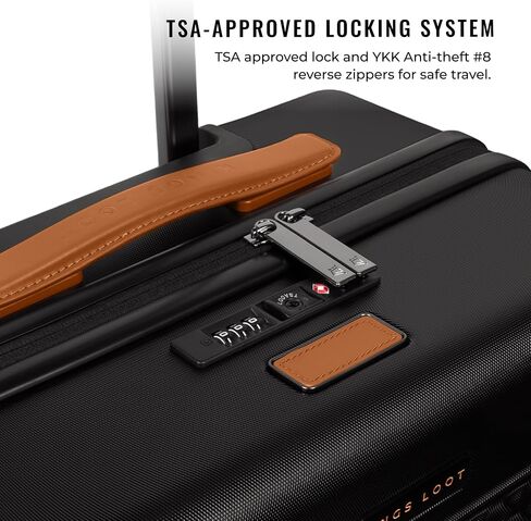 Kings Loot 2-Piece Hardshell Luggage Set | Carry-On Plus & Checked Suitcase | Aerospace Grade Polycarbonate | 360° Silent Spinner Wheels with Steel Bearings | TSA Lock, YKK Zippers (Midnight Ember) in Saudi Arabia