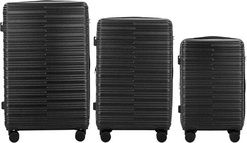 IZOD Romeo 3 Piece Expandable Hardside Luggage Set, Black in Kuwait