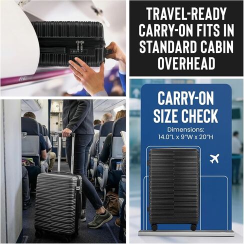 IZOD Romeo 3 Piece Expandable Hardside Luggage Set, Black in Kuwait