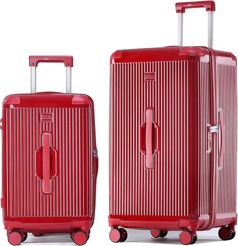 LIGHTGO 2 Piece Set Ultra-Lightweight PC+ABS Suitcase with TSA Lock & Quiet 360°Wheels, 20/26/30 Inch Expandable Luggage, Smart Organizer with Magical Divider & Waterproof Zone(Brilliant Red) in Saudi Arabia