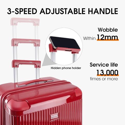 LIGHTGO 2 Piece Set Ultra-Lightweight PC+ABS Suitcase with TSA Lock & Quiet 360°Wheels, 20/26/30 Inch Expandable Luggage, Smart Organizer with Magical Divider & Waterproof Zone(Brilliant Red) in Saudi Arabia
