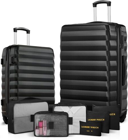 ABS Hardshell Suitcase 3 Piece Luggage Sets with Spinner Wheels with 6PC Packing Bags(20/24/28inch) in Saudi Arabia