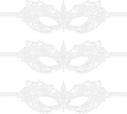 3 Pcs Masquerade Mask Women Fun Lace Masks Mascarade Headpiece Disguise For Costume Parties Mardi Gras in Saudi Arabia
