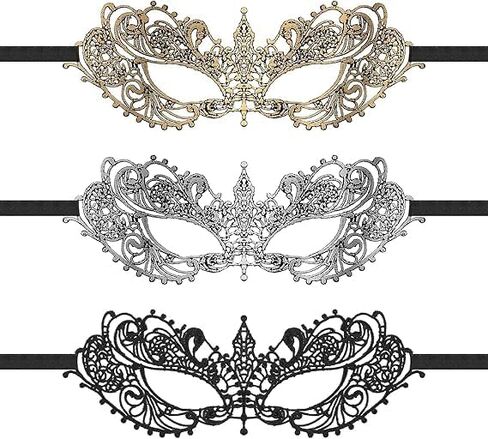 3 Pcs Masquerade Mask Women Fun Lace Masks Mascarade Headpiece Disguise For Costume Parties Mardi Gras in Saudi Arabia