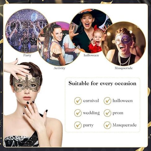 3 Pcs Masquerade Mask Women Fun Lace Masks Mascarade Headpiece Disguise For Costume Parties Mardi Gras in Saudi Arabia