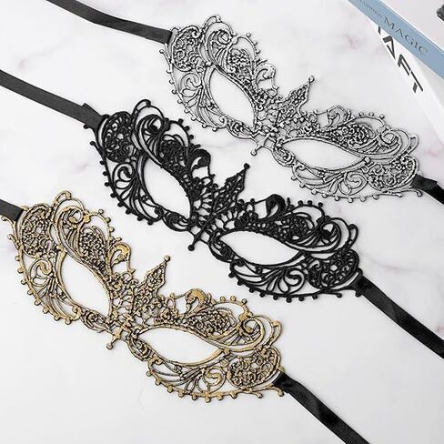 3 Pcs Masquerade Mask Women Fun Lace Masks Mascarade Headpiece Disguise For Costume Parties Mardi Gras in Saudi Arabia