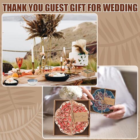 12 Pcs Wedding Favors for Guests 3.3 Inches Small Ceramic Bowl Dipping Bowl Mexican Pottery Boho Dishes Wedding Souvenirs for Bridal Pooja Baby Shower Birthday Guest Return Gift (Bohemian) in Saudi Arabia