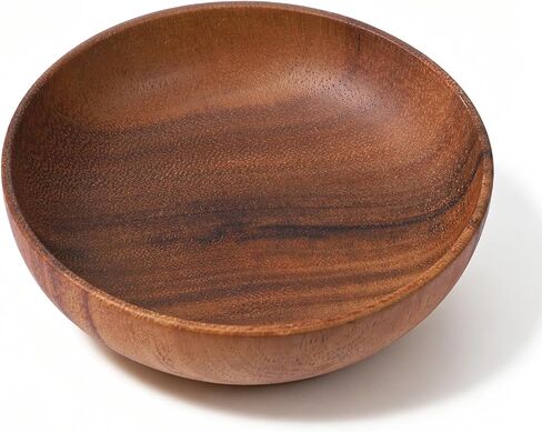 Skrfren 4.7 Inch Acacia Decorative Bowl Round Keys Bowl for Entryway Tabletop Organizer Small Wooden Bowls for Keys, Wallet, Candy, Cookies (4.7" x 4.7" x 1.5") in Kuwait