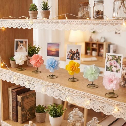 Roowest 6 Pcs Tea Party Centerpieces Decorations for Tables Flower Photo Holders Picture Centerpieces Holders for Tea Party Baby Shower Wedding Birthday Favors in Saudi Arabia