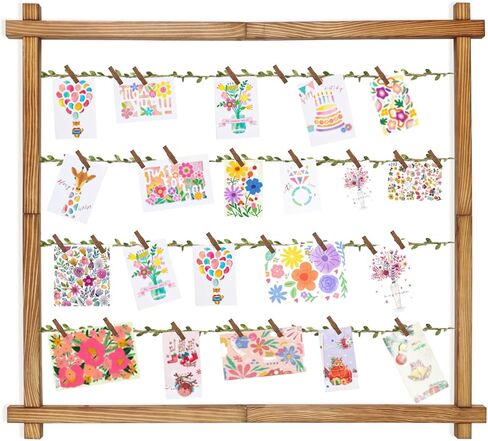 Photo Display Board with 30 Clips,Picture Frames Collage Wall Decor for Hanging Photos, Artworks, Postcards, Greeting Cards (Carbonized Black) in Saudi Arabia