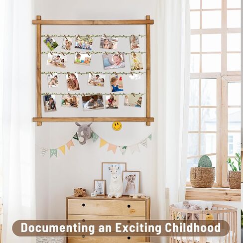 Photo Display Board with 30 Clips,Picture Frames Collage Wall Decor for Hanging Photos, Artworks, Postcards, Greeting Cards (Carbonized Black) in Saudi Arabia