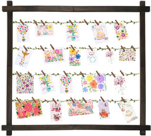 Photo Display Board with 30 Clips,Picture Frames Collage Wall Decor for Hanging Photos, Artworks, Postcards, Greeting Cards (Carbonized Black) in Saudi Arabia