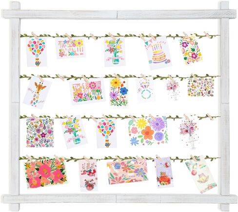 Photo Display Board with 30 Clips,Picture Frames Collage Wall Decor for Hanging Photos, Artworks, Postcards, Greeting Cards (Carbonized Black) in Saudi Arabia