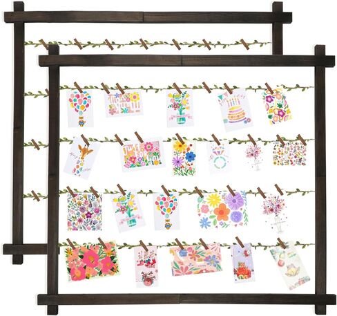 Photo Display Board with 30 Clips,Picture Frames Collage Wall Decor for Hanging Photos, Artworks, Postcards, Greeting Cards (Carbonized Black) in Saudi Arabia