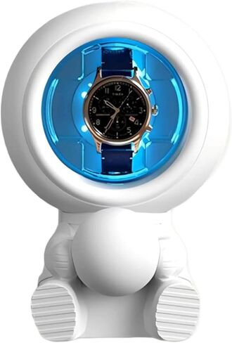 Astronaut Design Single Watch Winder for Automatic Watches, Watch Winders With 3 Rotating Modes, Silent Motor,Self Winding Watch Box With 5-Colors Light Showcase Box, Gift for Watch Collectors in Saudi Arabia