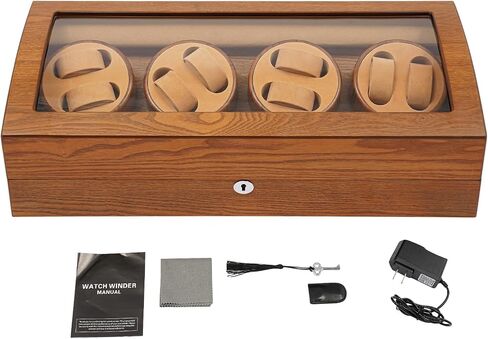 Automatic Watch Winder Display Box 5 Modes Watch Winder with Silent Motor Watch Display Case with 8+9 Slots Mechanical Watches Shaker for Most Automatic/Semi-Automatic Mechanical Watches (Brown) in Saudi Arabia