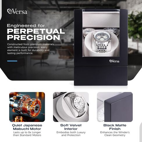 Versa Watch Winder with Storage, Automatic Watch Winder for Automatic Watches, Watch Winder with Storage, Compatible with Rolex in Saudi Arabia