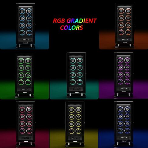 DUKWIN Fingerprint Lock Watch Winder for 6/9/12 Automatic Watches with Changing Light, Multiple TPD, LCD Touchscreen, Remote Control, Adjustable Watches Pillow and Quiet Motor for Watch Lover in Saudi Arabia