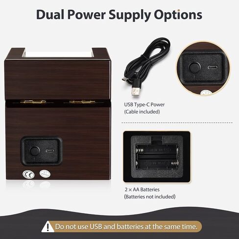 Watch Winder for Automatic Watches, Ultra Quiet Japanese Motor (<5 db), Premium Self Winding Rotating Wooden Watch Case with Soft Blue Ambient Light, Gifts for Him/Her/Dad (Dark Brown, One) in Saudi Arabia