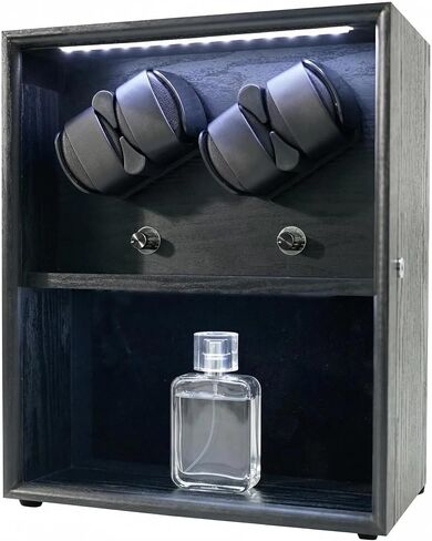 Oryx 4 Watch Winder for Automatic Watches, Rotating Watch Box 5 Rotation Modes Display Case with Extra Perfume Storage, Lockable Winders White Light USB/AC Powered Mabuchi Motor in Saudi Arabia