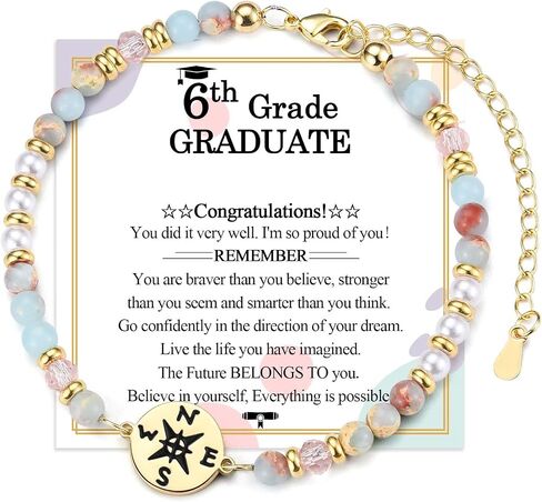 Graduation Gifts for Girls Women Her 5th 6th 8th Grade Elementary Middle High School College Master Degree Graduation Compass Bracelet Jewelry Present for Daughter Granddaughter Niece Sister Friends in Kuwait
