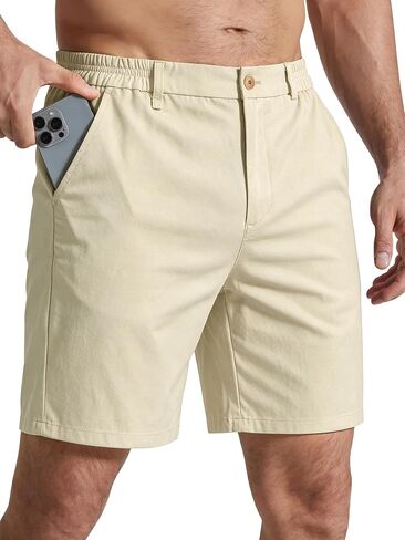 JOTOOK Mens Casual Shorts 7 Inch Lightweight Golf Shorts Summer Quick Dry Elastic Waist Hiking Short with Pockets in Saudi Arabia
