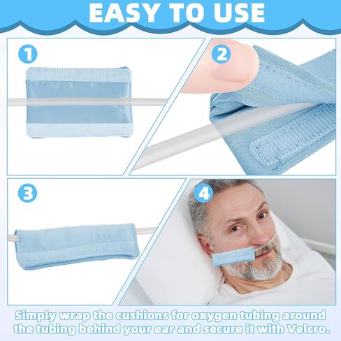 4 قطع من غطاء قنية الأكسجين الأنفي، وسائد الوجه والأذن لأنابيب الأكسجين، وغطاء أنابيب تركيز الأكسجين، وغطاء قنية الأنف الناعم لمنع المسافات البادئة والعلامات الحمراء (أزرق سماوي) in Kuwait
