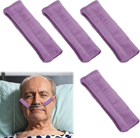 4 Pcs Nasal Oxygen Cannula Cover,Silky Satin Finish Oxygen Tubing Accessories,Covers for Oxygen Nasal Cannula to Prevent Facial Indentations and Irritation (Pink) in Saudi Arabia
