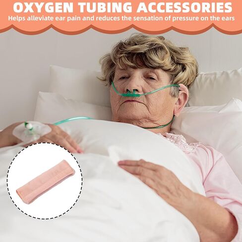 4 Pcs Nasal Oxygen Cannula Cover,Silky Satin Finish Oxygen Tubing Accessories,Covers for Oxygen Nasal Cannula to Prevent Facial Indentations and Irritation (Pink) in Kuwait