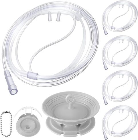 10 Pack 4ft Oxygen Nasal Cannula with 1 Pack Nasal Cannula Protective Cover Set, Soft Standard Flow Oxygen Tubing, Universal Fit, High Flow Lightweight Tube, Comfortable Daily Use in Kuwait