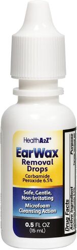 HealthA2Z® Ear Wax Removal Kit, Carbamide Peroxide 6.5%, Microfoam Cleansing Action, Alcohol Free, Includes Rubber Bulb & Dropper, 0.5 fl oz (15mL) in Kuwait