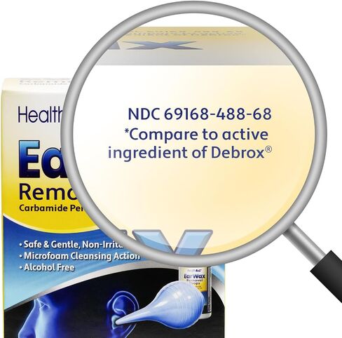 HealthA2Z® Ear Wax Removal Kit, Carbamide Peroxide 6.5%, Microfoam Cleansing Action, Alcohol Free, Includes Rubber Bulb & Dropper, 0.5 fl oz (15mL) in Kuwait