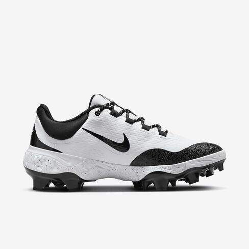 حذاء البيسبول Nike Alpha Huarache Elite 4 Low MCS للرجال (FD6255-108، أبيض/أسود) مقاس 13 in Kuwait