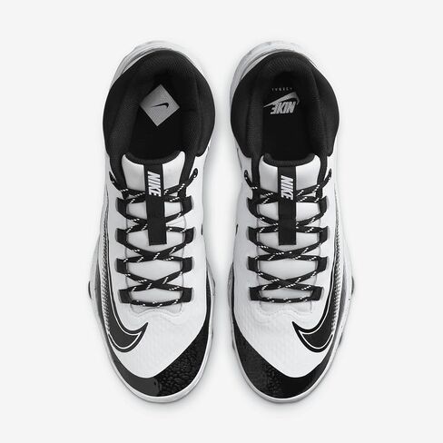 حذاء البيسبول Nike Alpha Huarache Elite 4 Low MCS للرجال (FD6255-108، أبيض/أسود) مقاس 13 in Kuwait