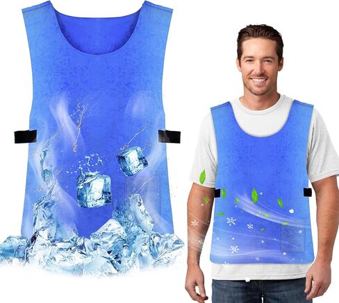 Ice Cooling Vest for Men Women, Reusable Adjustable Cold Coat Fabric Sport Cool Vest Body for Cycling, Running Outdoor Sports in Hot Weather in Saudi Arabia